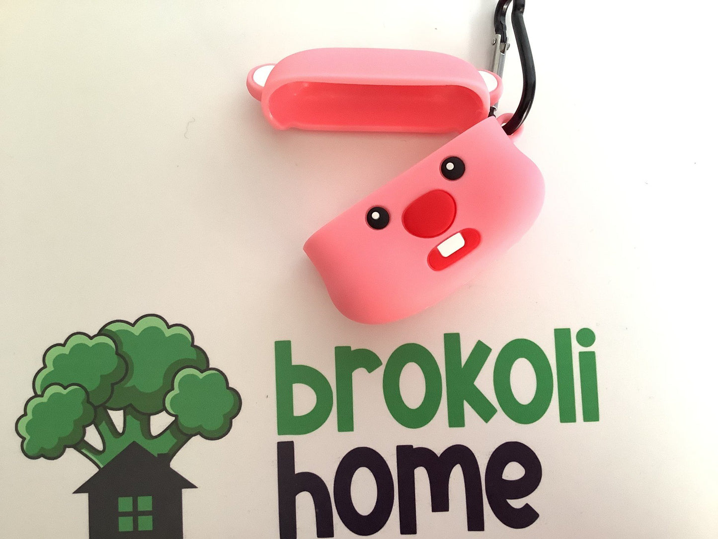 Brokoli Home Airpods Pro-Pro 2.nesil uyumlu 3d Kopçalı Kulaklık Kılıfı Pembe Emoji